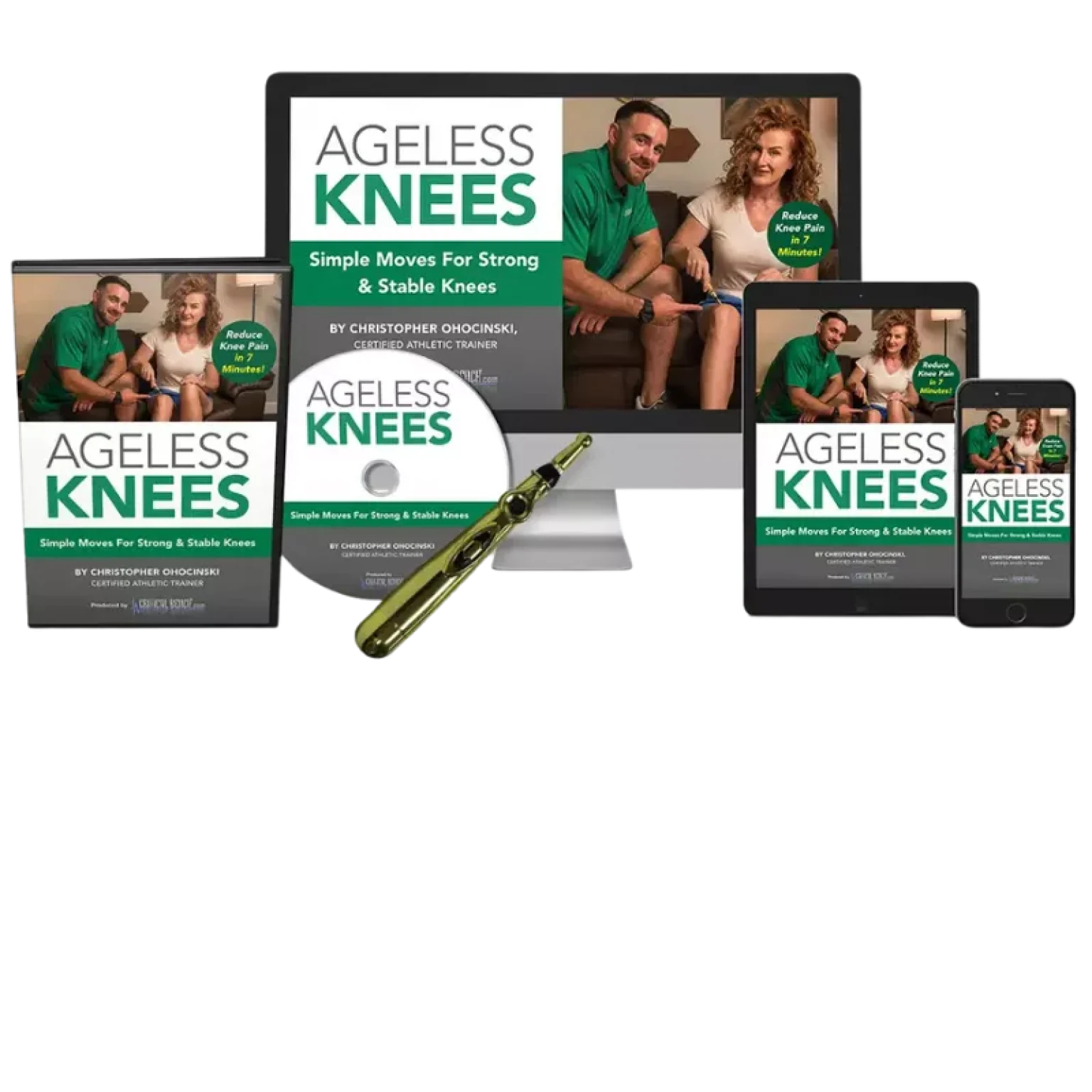 Ageless Knees™ Pain-Relief System with Miracle Massage Wand